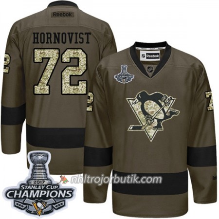 Män Ishockey Pittsburgh Penguins Tröja Patric Hornqvist 72 Adidas 2017-2018 Camo Grön 2017 Stanley Cup Champions Authentic